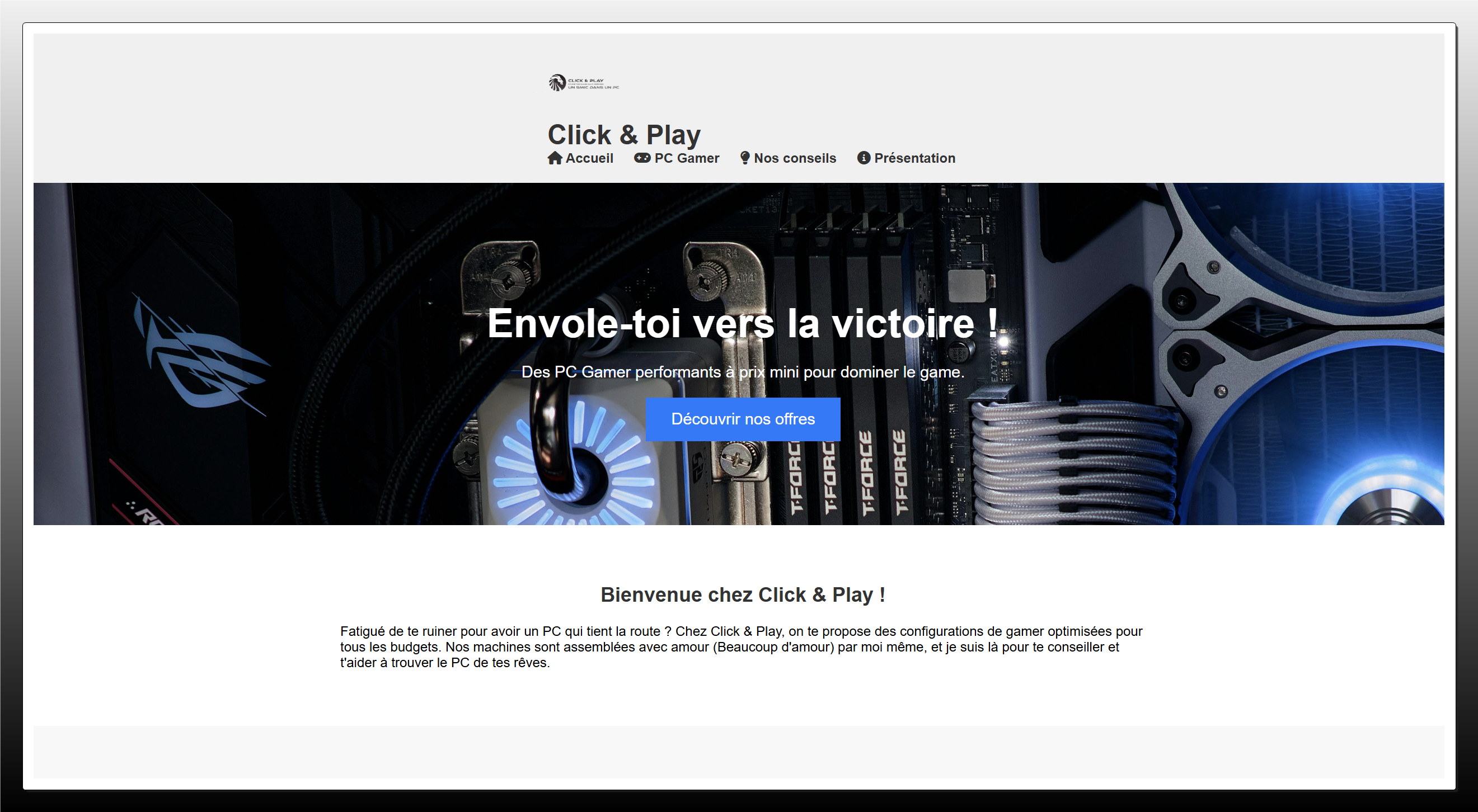 Page d'accueil Click & Play